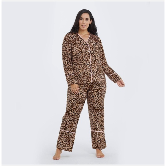 NWOT Womens plus size 2XL Summersalt pink and leopard silky pajama set - Picture 5 of 9